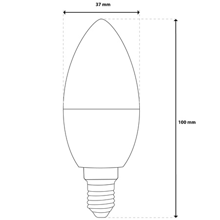 Żarówka LED E14 Świeczka B35 10W = 75W 1100lm 6500K Zimna 180° LUMILED