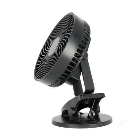 Wentylator Biurkowy Klips Przenośny Akumulatorowy USB-C Czarny Viento Windstar Kobi