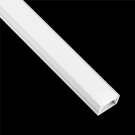 Profil Aluminiowy Anodowany do LED KM35 Srebrny Natynkowy 2m + Przesłona mleczna + Zaślepki