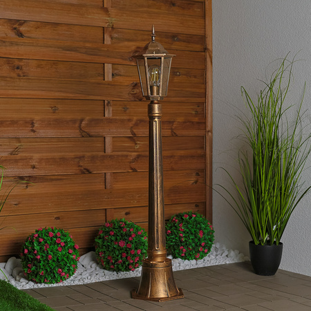 Lampa Ogrodowa Zewnętrzny E27 Niski SŁUPEK LATARNIA 110cm Patyna BELLIS LUMILED