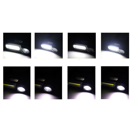 Latarka Czołowa Akumulatorowa LED 250lm XPE + COB LED 7 Trybów Pracy VAYOX