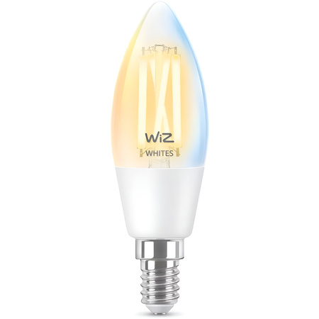 Żarówka LED E14 Świeczka C35 4.9W = 40W 470lm 2700-6500K TW FILAMENT Inteligentna SMART WiFi Bluetooth Aplikacja WiZ