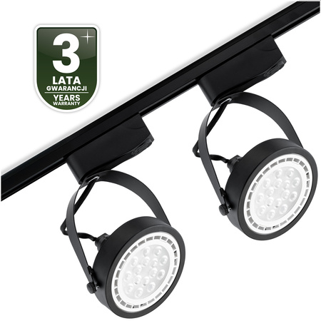 Zestaw Szyna Oświetleniowa Szynoprzewód 1m + 2x Reflektor Szynowy GU10 AR111 VICTUS Czarny