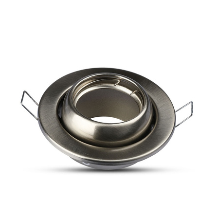 Oprawa Sufitowa Podtynkowa Oczko GU10 Okrągła Satynowy Nikiel VT-780 V-TAC