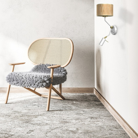 Lampa Ścienna Kinkiet CORK Biała Korek 1xE27 + Mini GU10 Milagro