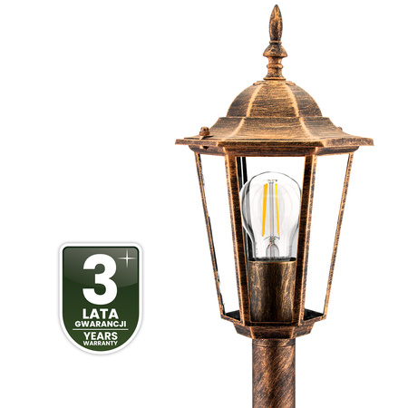 Lampa Ogrodowa Zewnętrzny E27 Niski SŁUPEK LATARNIA 110cm Patyna BELLIS LUMILED