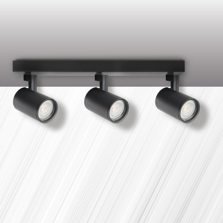 Oprawa Ścienno-Sufitowa Reflektor Punktowy 3x GU10 Czarna LYNX Sanico Goldlux