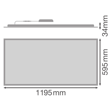 Panel LED Oprawa Biurowa Lampa Sufitowa 53W 5830lm 4000K Neutralna Ściemnialna Natynkowa Podtynkowa Biały 120x60cm UGR19 Compact Ledvance