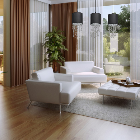 Lampa wisząca ALMERIA 3xE27 Elegancka Sznury Korali Chrom MLP64300 Milagro Metal + Tworzywo sztuczne+ Tkanina