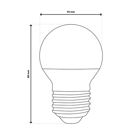 Żarówka LED E27 Kulka P45 8W = 60W 880lm 3000K Ciepła 180° LUMILED