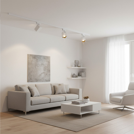 Reflektor Szynowy GU10 Biały+Czarny do Szynoprzewodów Square POLUX