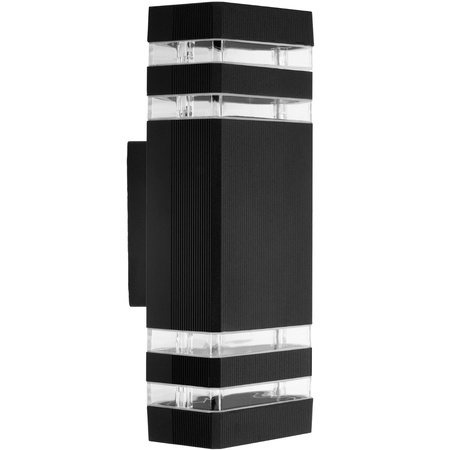 Lampa Ogrodowa Kinkiet Elewacyjny góra dół GU10 Czarny PROTEA LUMILED