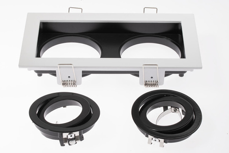 Oprawa HALOGENOWA GEMINUS Podtynkowa Ruchoma KWADRAT Biała 2x GU10