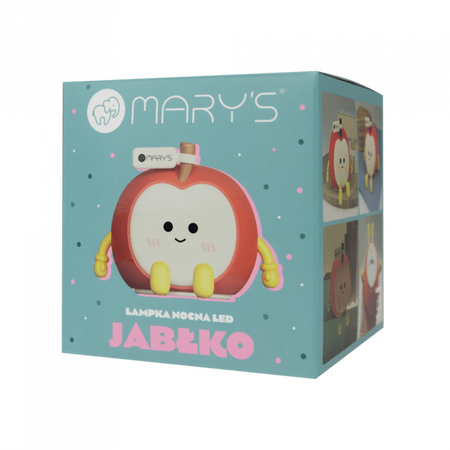 Lampka Nocna Dziecięca LED 0.6W 3000K Ciepła Akumulatorowa 400mAh czerwony JABŁKO MARY'S