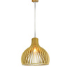 Lampa Wisząca Oprawa E27 Drewniany klosz z chromowym wykończeniem okrągła 45x45cm VT-4453 V-TAC