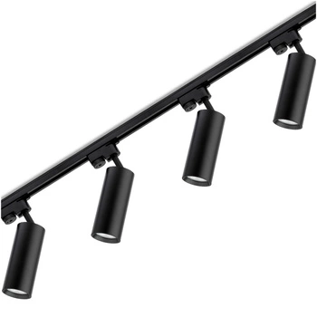Zestaw Szyna Oświetleniowa Szynoprzewód 2 m + 4x Reflektor Szynowy RITI GU10 Czarny LUMILED