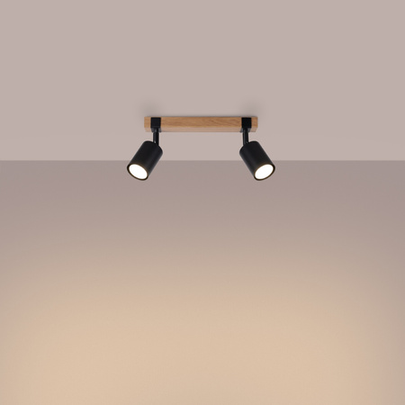 Lampa Sufitowa Oprawa Natynkowa SPOT TUBA Reflektor 2x GU10 Tubularna Czarna Brązowa Skandynawska Fager Sollux