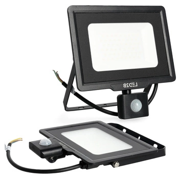 Naświetlacz LED Zewnętrzny Ogrodowy 50W 4250lm 4000K Neutralny 120° z Czujnikiem Ruchu i Zmierzchu IP65 Czarny MHC Kobi