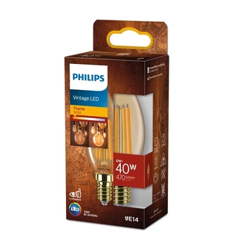 Żarówka LED Świeczka E14 B35 6W = 40W 470lm 1800K Ciepła Filament Bursztynowa PHILIPS