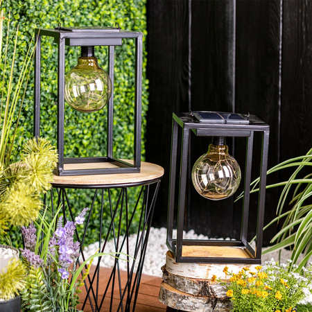 Lampa Solarna LED Zewnętrzna Ogrodowa Stojąca Wisząca Latarenka 3000K IP44 26cm Czujnik Zmierzchu