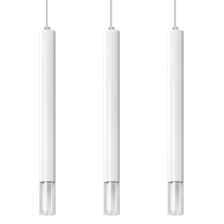 Lampa Sufitowa Oprawa Natynkowa SPOT TUBA 3x G9 Wisząca Zwis Tubularna Biała Nowoczesna Wezyr Sollux