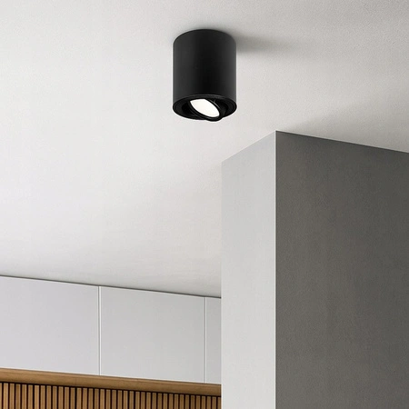 Oprawa Natynkowa Halogenowa Tuba Reflektor Spot GU10 Okrągła Ruchoma Czarna Masterled