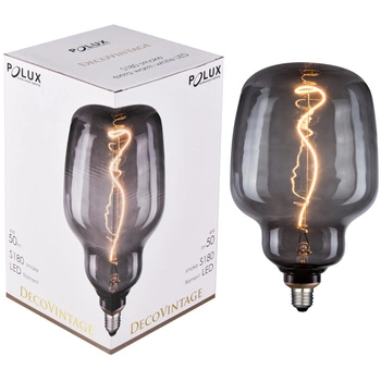 Żarówka Dekoracyjna LED E27 FILAMENT S180 4W 50lm 1800K Ciepła 320° DecoVintage Smoke GOLDLUX (Polux)