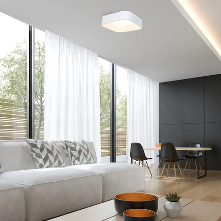 Plafon natynkowy ASTRO 24W LED Kwadratowy Klosz Biały ML6355 Milagro Metal + Akryl