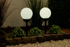 Lampa Ogrodowa LED Solarna biało-czarna KULA 15cm Wbijana Zimna