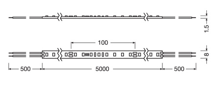 Taśma LED Pasek 24V 24W 350LED Ciepła 8mm 5m Ledvance