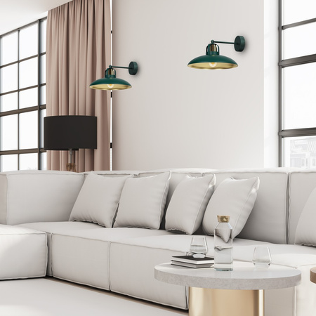 Lampa Ścienna Kinkiet FELIX Zielona Złota 1xE27 Milagro