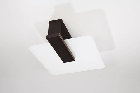 Lampa Sufitowa Plafon 2x E27 Oprawa Kwadratowa Kwadratowa Brązowa Skandynawska Lappo Sollux