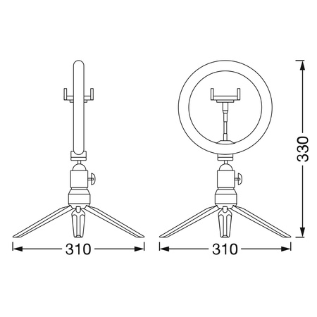 Lampa Stojąca Pierścień Mobilny LED do Selfie 5,5W 250lm CCT 20cm Bluetooth LEDVANCE + Pilot