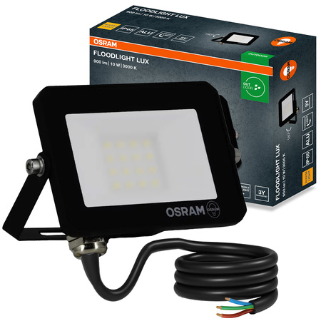 Naświetlacz LED Halogen Zewnętrzny Reflektor 10W 3000K 900lm IP65 FLOODLIGHT LUX OSRAM