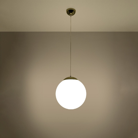 Lampa Sufitowa Wisząca Zwis Kula E27 Kulista Biała Złota Minimalistyczna Ugo Sollux
