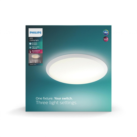 Lampa Sufitowa Plafon LED 18W 1500lm 2700K Biała CAVANAL Philips