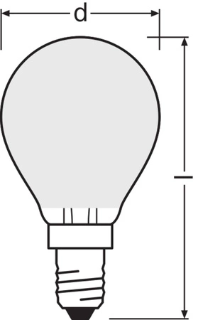 Żarówka LED P45 E14 3.4W = 40W 470lm 4000K Neutralna Biała FILAMENT ŚCIEMNIALNA LEDVANCE