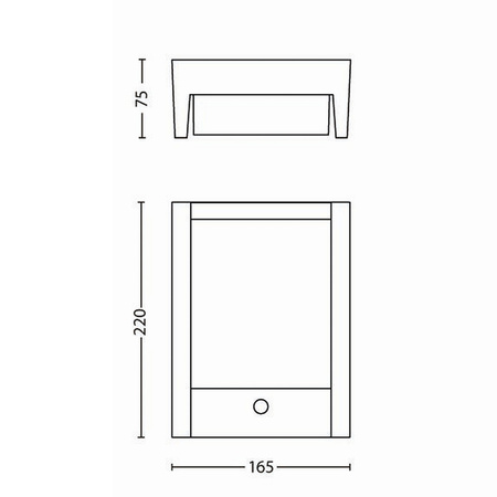 Kinkiet Ogrodowy Lampa Elewacyjna Zewnętrzna LED 6W 600lm 2700K IP44 z Czujnikiem Ruchu i Zmierzchu Antracyt Arbour Philips