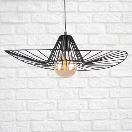 Lampa Wisząca Sufitowa ABANO 1x E27 Zwis Czarna GOLDLUX (Polux)