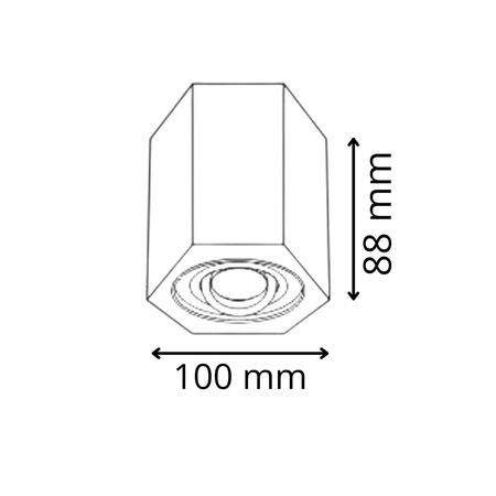 Oprawa natynkowa sufitowa Hexagon GU10 LED ruchoma SPOT czarna