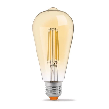 Żarówka LED E27 ST64 Edison 6W = 44W 550lm 2200K Ciepła 360° FILAMENT Bursztynowa Ściemnialna Videx