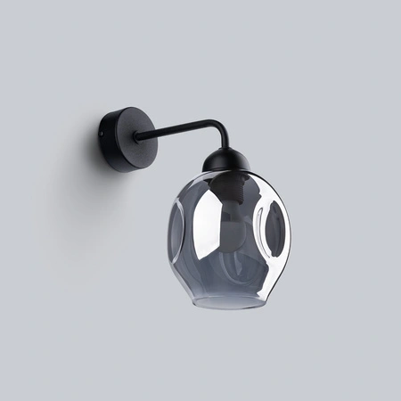 Lampa Ścienna Kinkiet E27 Owalna Czarna Nowoczesna Fillan Sollux