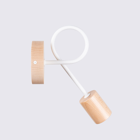 Lampa Ścienna Kinkiet 1x E27 Naturalne Drewno Biała Ember Peach Puff SL.1473 Sollux