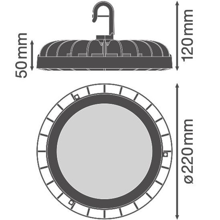 Lampa LED Oprawa Przemysłowa 133W 16000lm 6500K Zimna Czarny IP65 IK06 High Bay Compact Ledvance