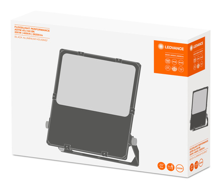 Naświetlacz LED Reflektor Zewnętrzny Lampa 200W 26200lm 4000K IP66 Czarny Floodlight Ledvance