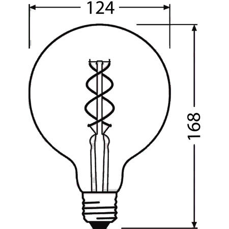 Żarówka LED Dekoracyjna G125 Kula E27 4W = 28W 300lm 2000K Ciepła 300° Vintage 1906 Osram