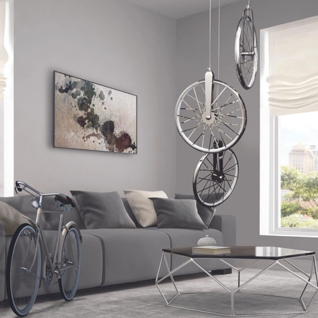 Kultowa LAMPA wisząca, SUFITOWA LED 3x BICYKL 33W 3000K chrom GOLDLUX (Polux)