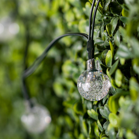 Girlanda Solarna Ogrodowa OZDOBNA Łańcuch Świetlny 20 Kulek Ciepła 400 cm