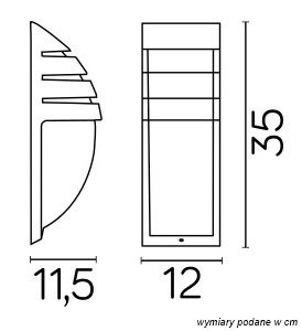 Lampa Ogrodowa Zewnętrzna Elewacyjna KINKIET CITY 1836 BL E27 Su-Ma