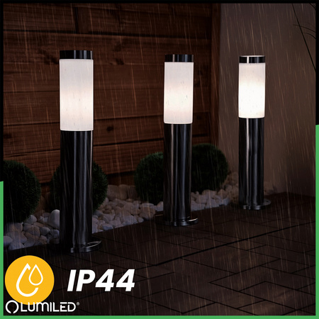 Lampa Ogrodowa Zewnętrzna E27 INOX SŁUPEK 45cm Lilium LUMILED